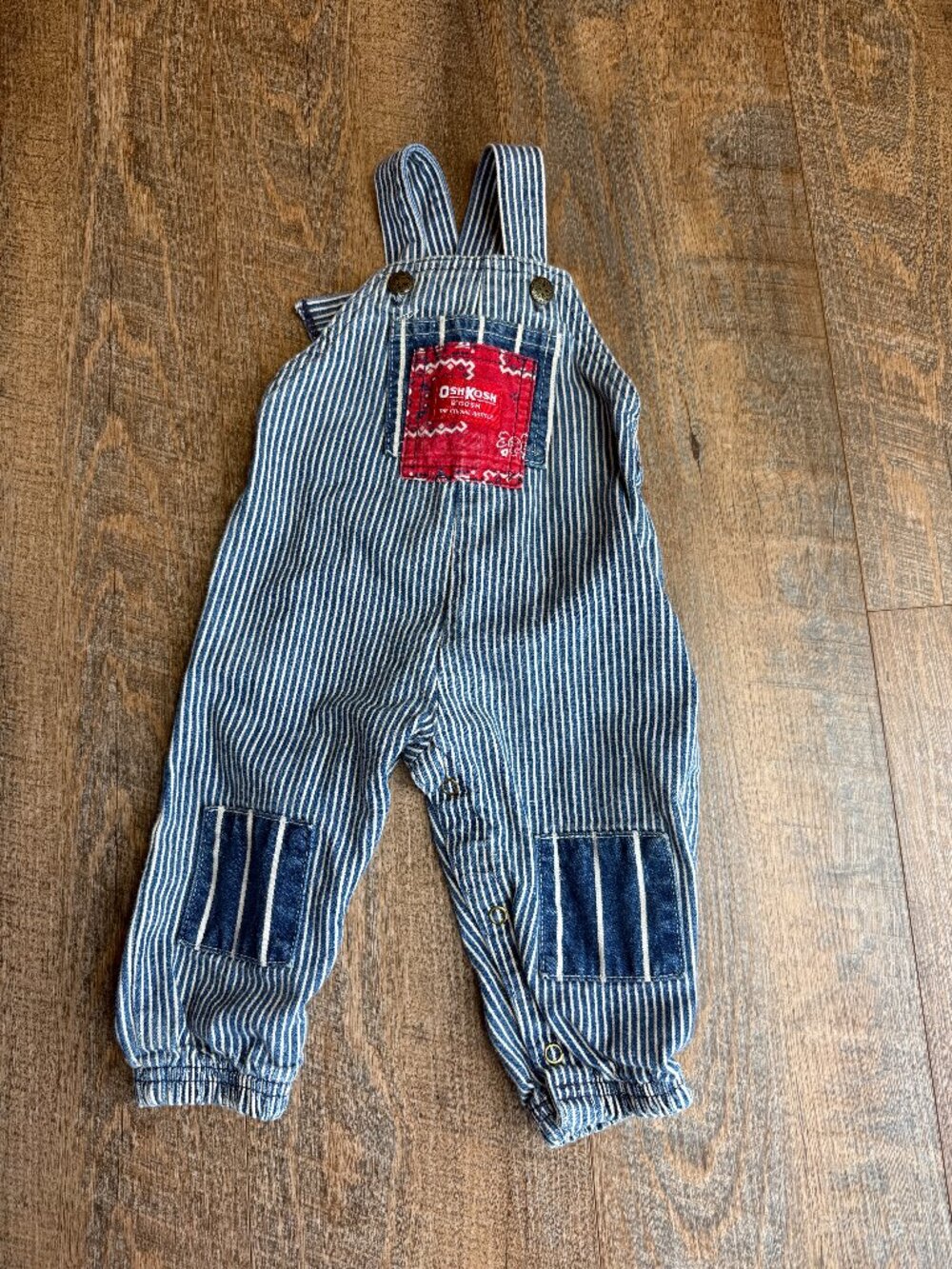 Vintage Made in USA Oshkosh B'Gosh Sz 12 Months Railroad Striped Bandana